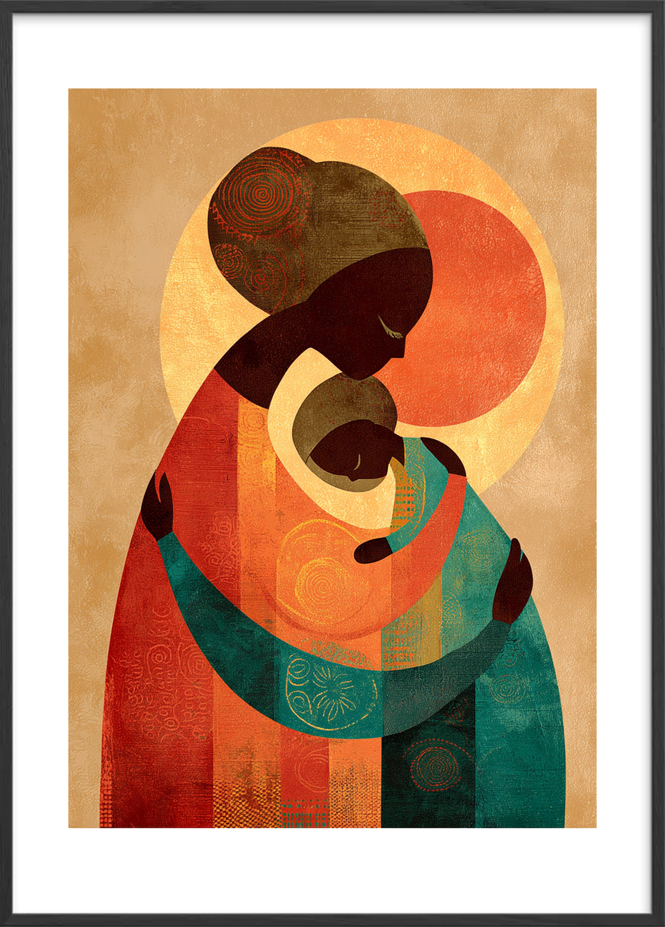 Moderens stille hjertesang - Black Frame, With White Border