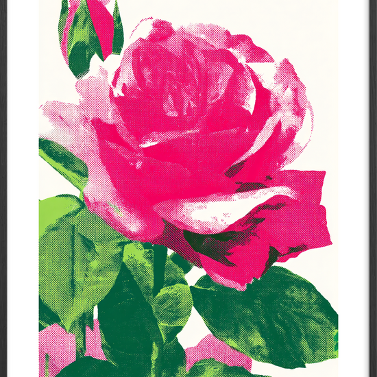 Blød neon, stille sus - Black Frame, With White Border