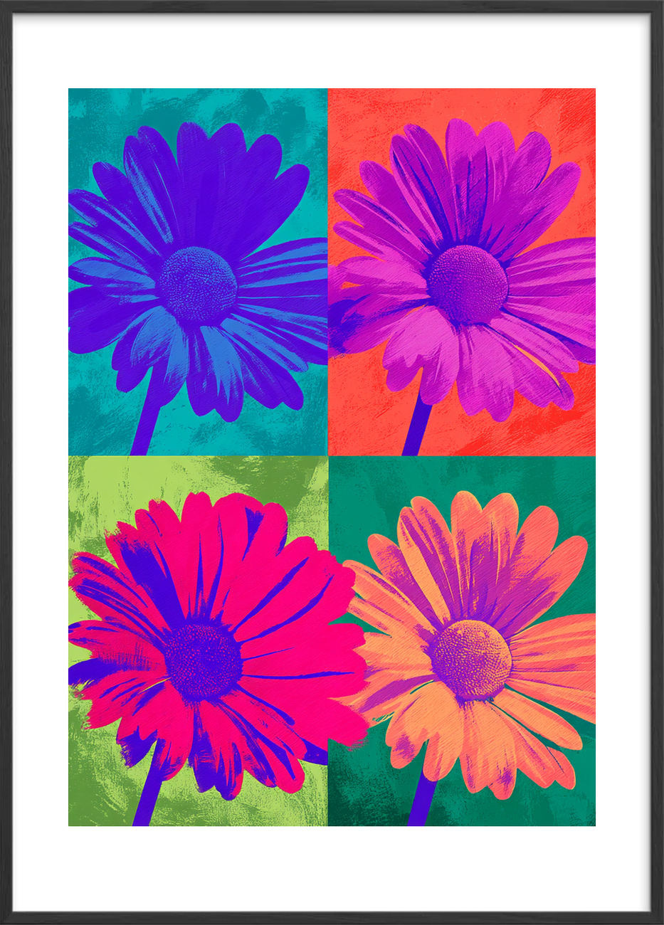 Smagen af neon - Black Frame, With White Border