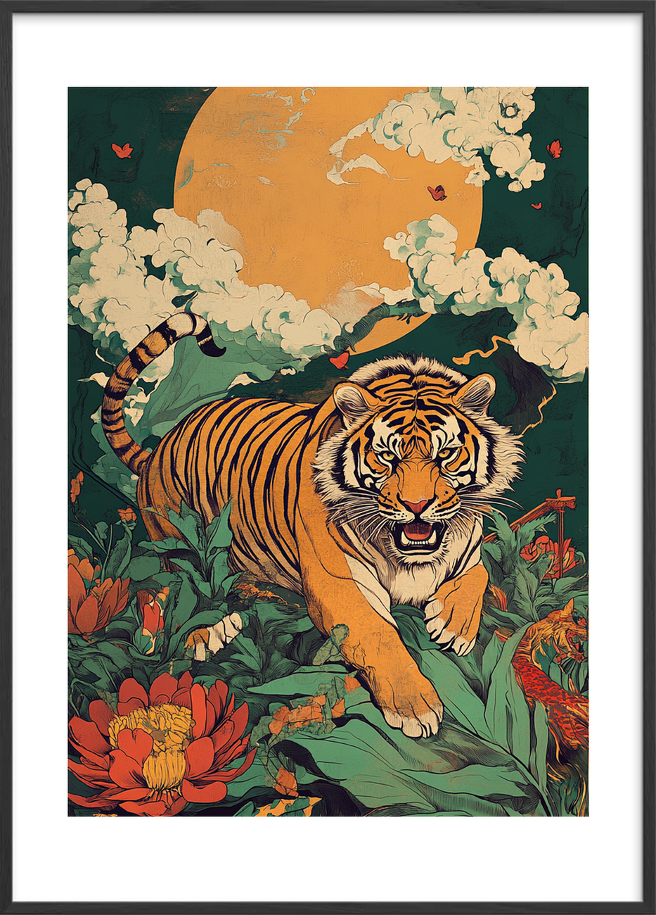 Brøl mellem jadeblade - Black Frame, With White Border