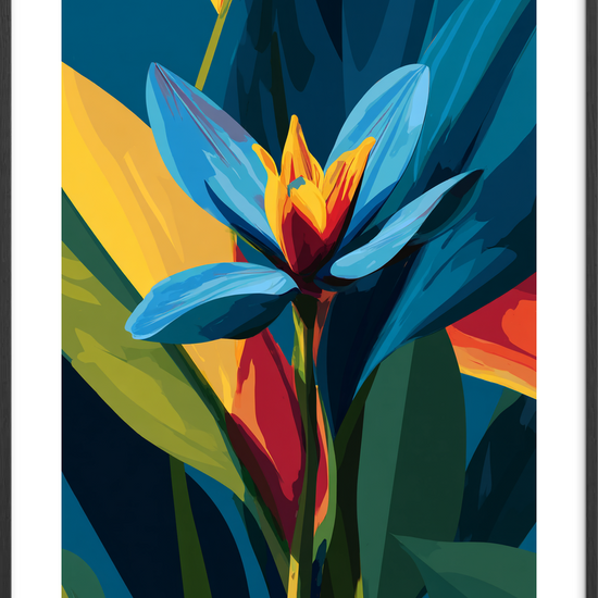 Stemme af tropisk silke - Black Frame, With White Border