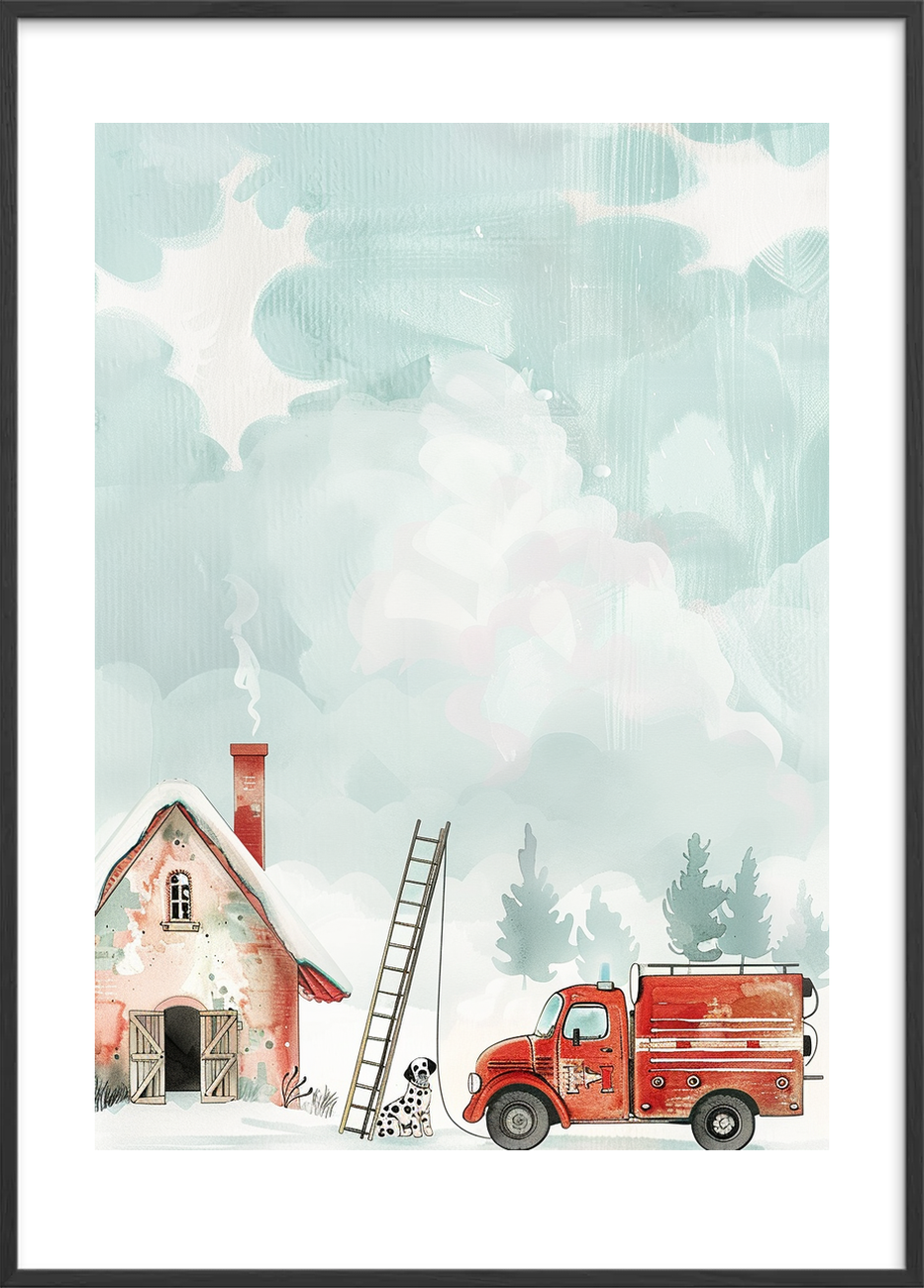 Stigens sang i vinterhimlen - Black Frame, With White Border