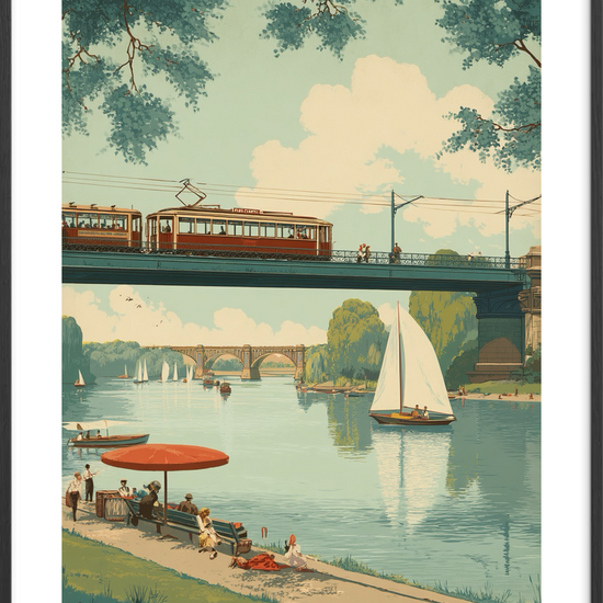 Sommerens stille klukken - Black Frame, With White Border