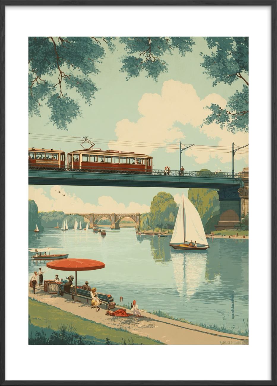 Sommerens stille klukken - Black Frame, With White Border