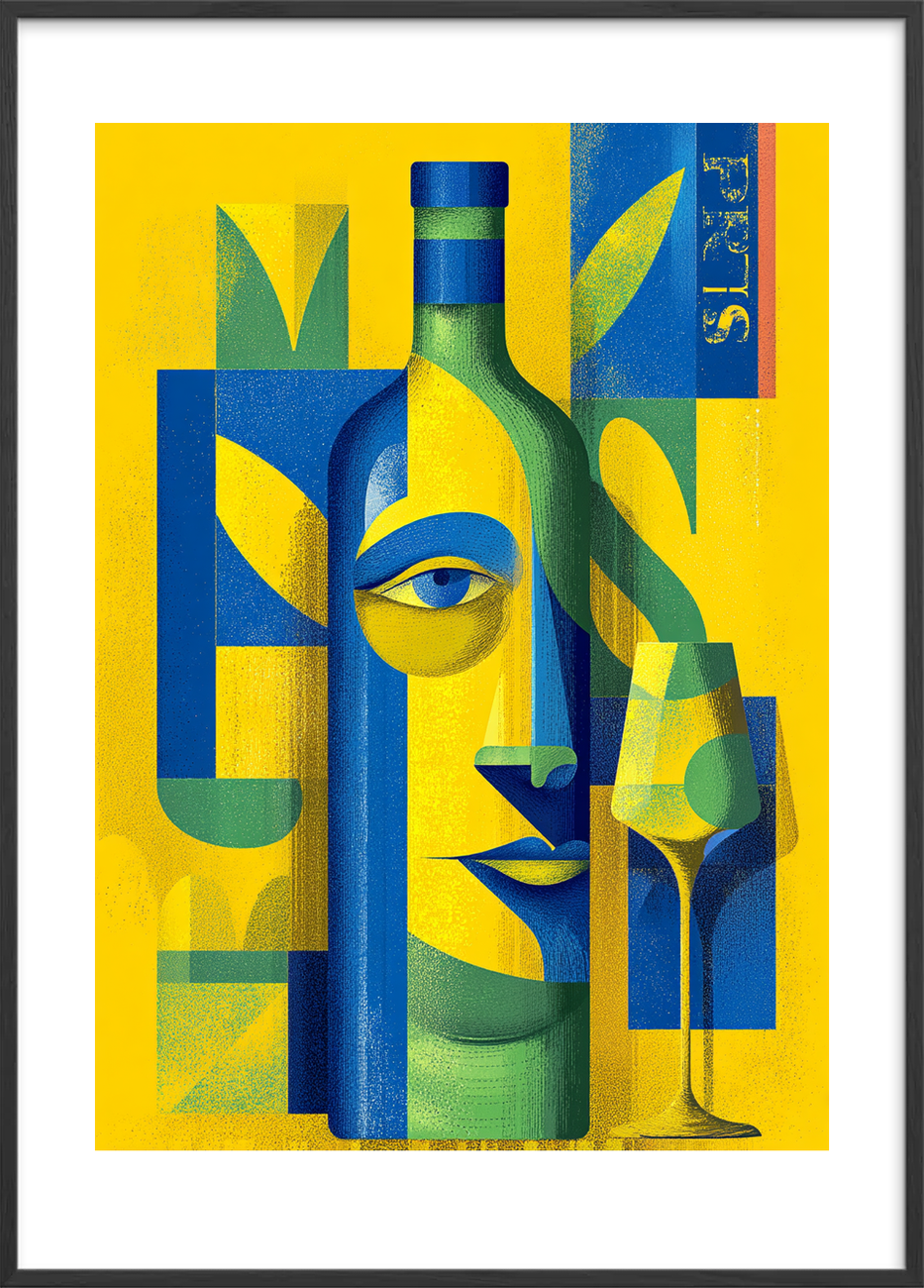 Glassets stille sang - Black Frame, With White Border