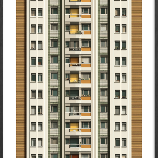 Byens hviskende rytme - Black Frame, With White Border