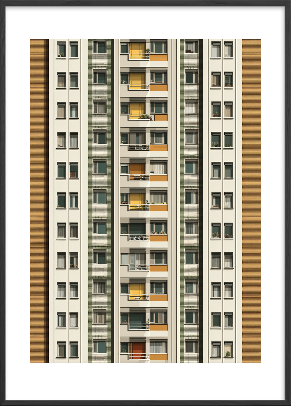 Byens hviskende rytme - Black Frame, With White Border