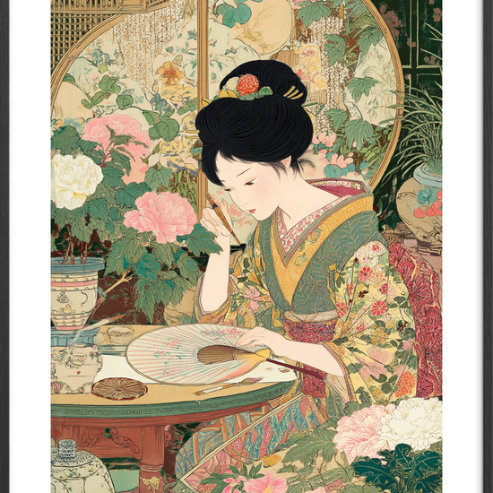 Silkens hvisken i skygger - Black Frame, With White Border