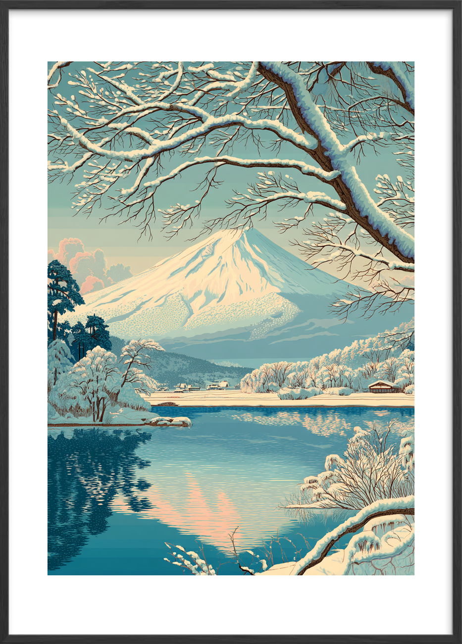 Isens blide hvisken - Black Frame, With White Border