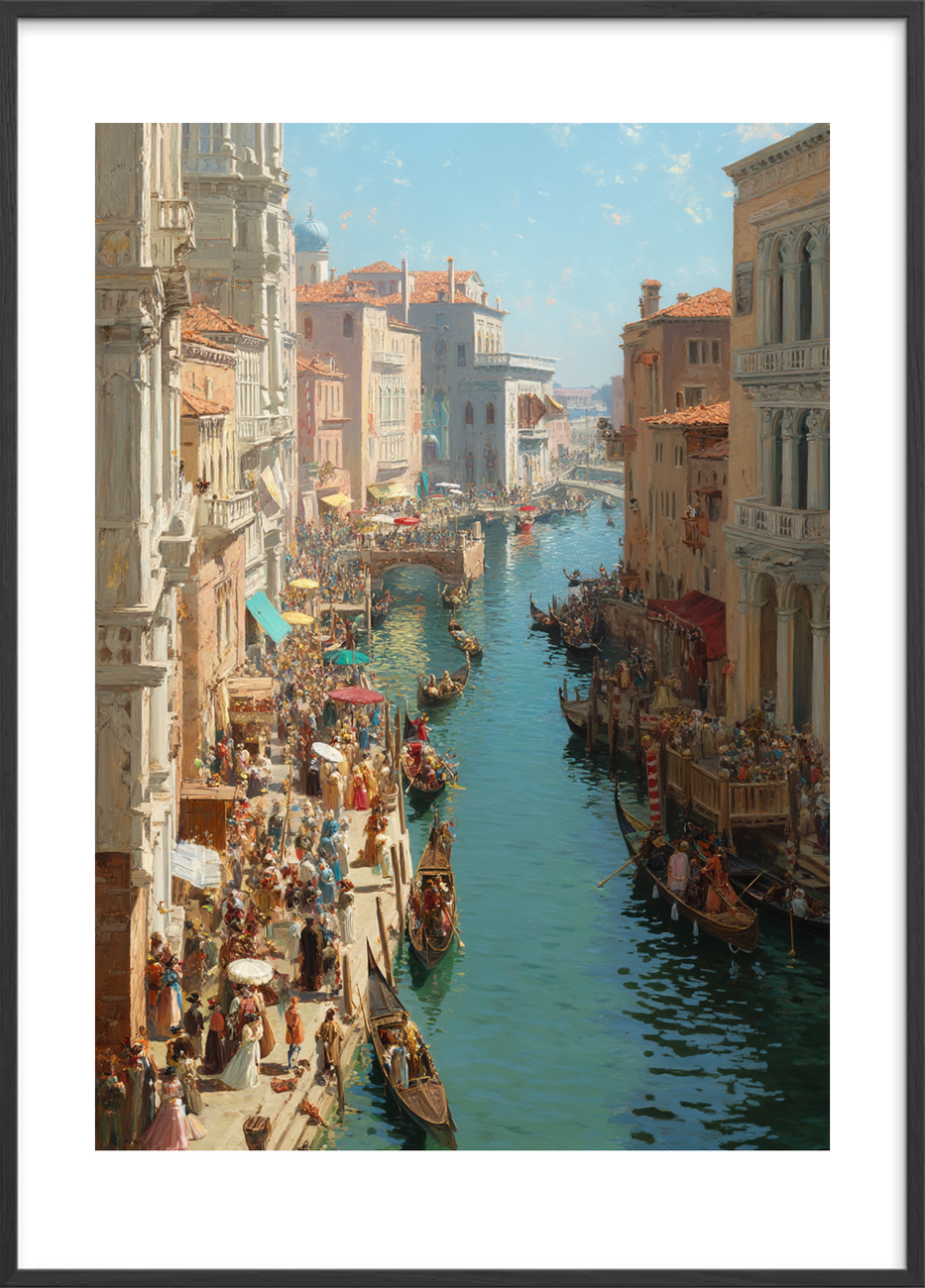 Kanalens hvisken af sommer - Black Frame, With White Border