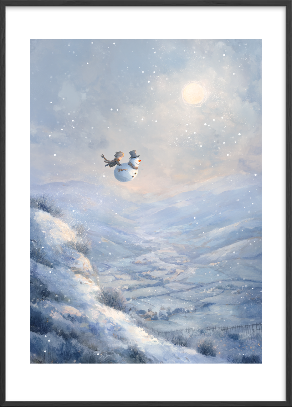 Snefaldets sagte klang - Black Frame, With White Border