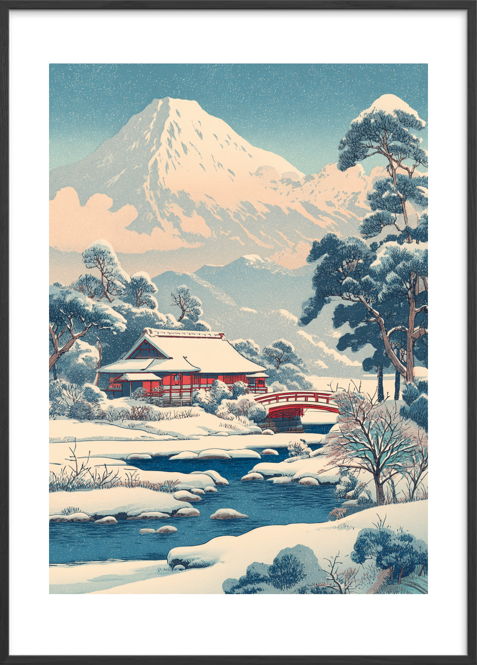 Stilhedens hvide hvisken - Black Frame, With White Border