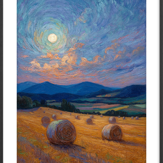 Måneskinsmusik over markerne - Black Frame, With White Border