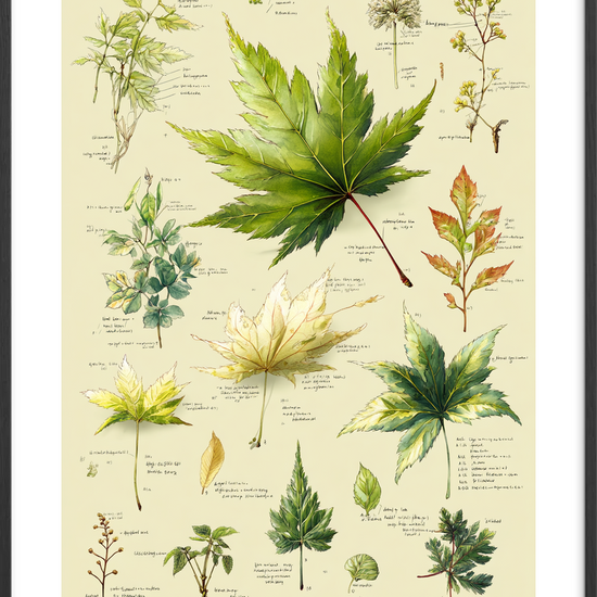 Grøn hvisken på papir - Black Frame, With White Border