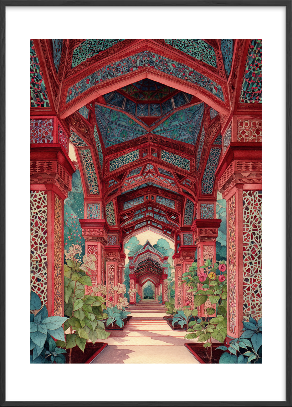 Silkens sus i søjlegangen - Black Frame, With White Border