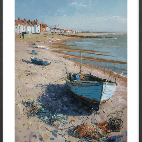 Sandets kølige salte berøring - Black Frame, With White Border