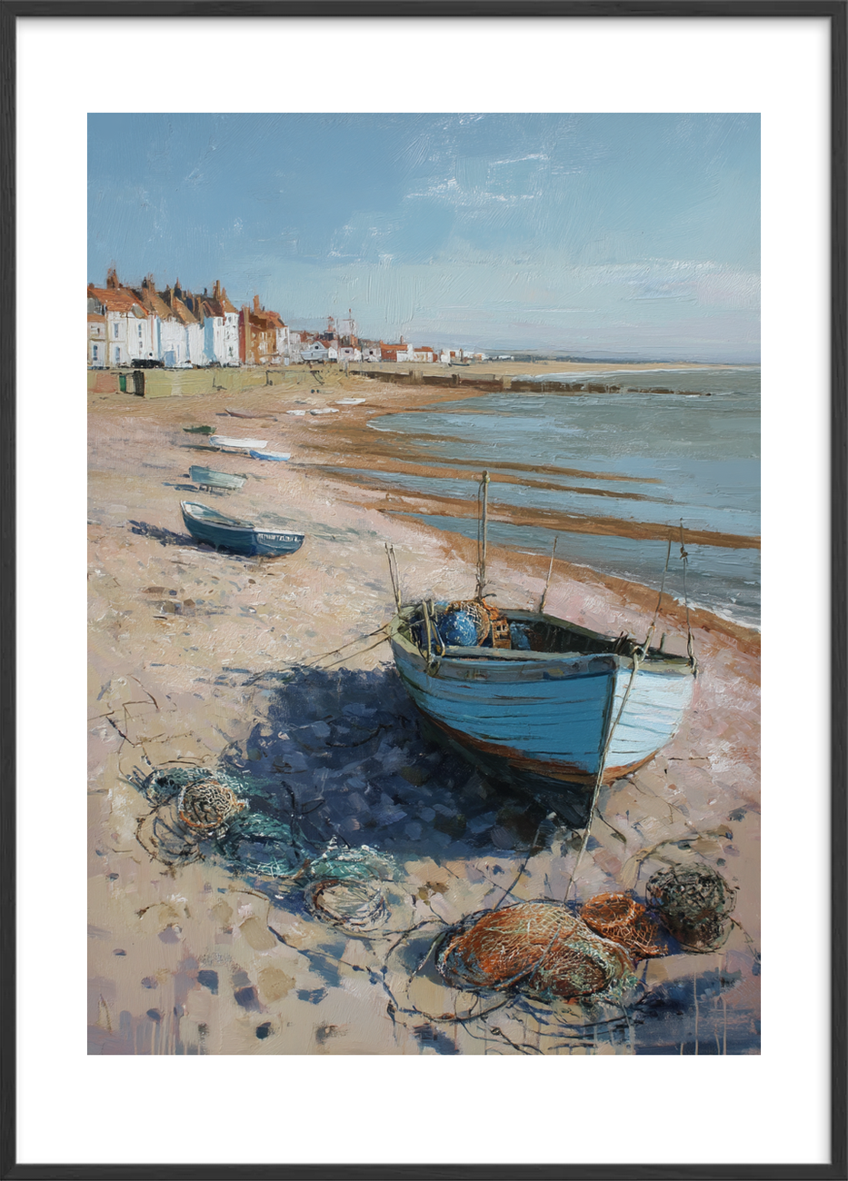 Sandets kølige salte berøring - Black Frame, With White Border