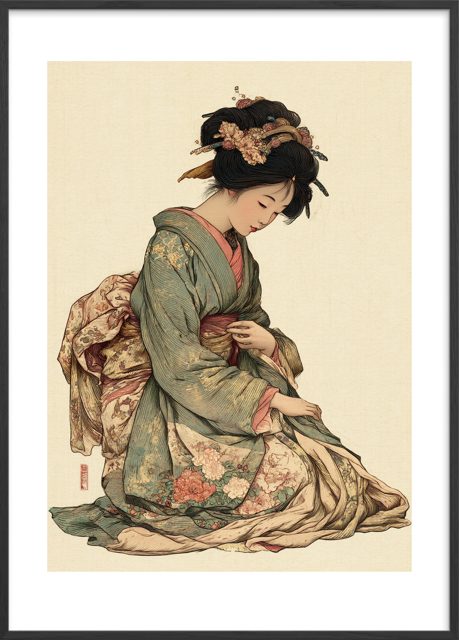 Silkets hvisken - Black Frame, With White Border