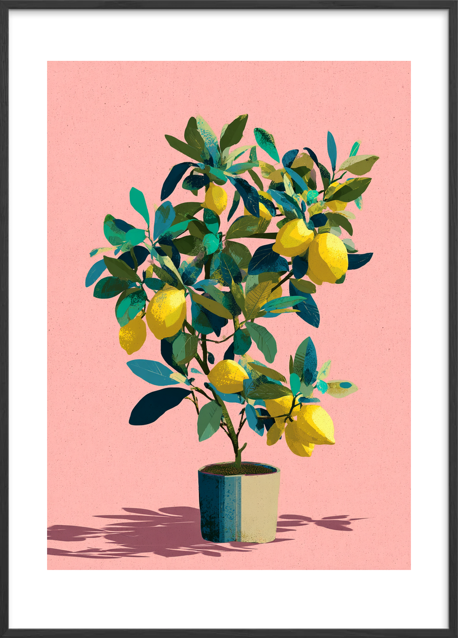 Syrlig sommer på tungen - Black Frame, With White Border