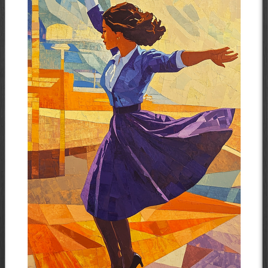 Omdrejning i lilla - Black Frame, With White Border