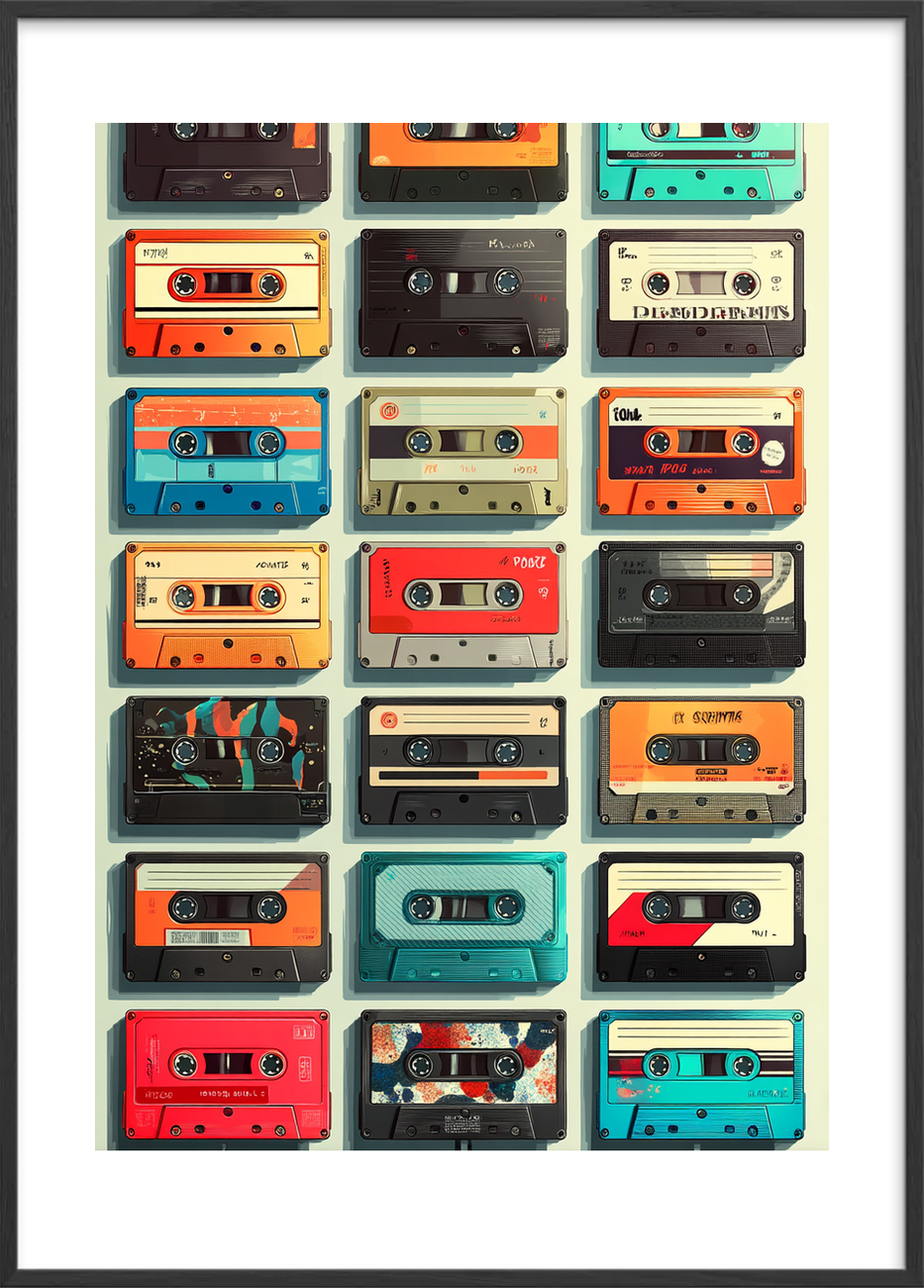 Kassettens taktfaste hvisken - Black Frame, With White Border