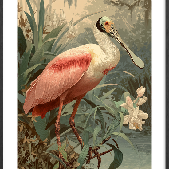 Salt på silkefjer - Black Frame, With White Border