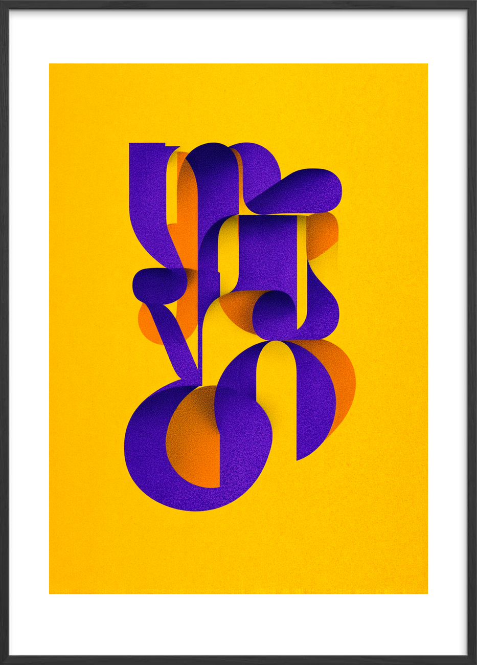 Klang af silkebånd - Black Frame, With White Border