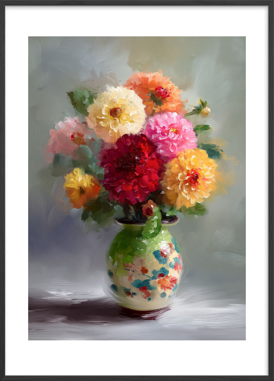 Smagen af sommerblomster - Black Frame, With White Border