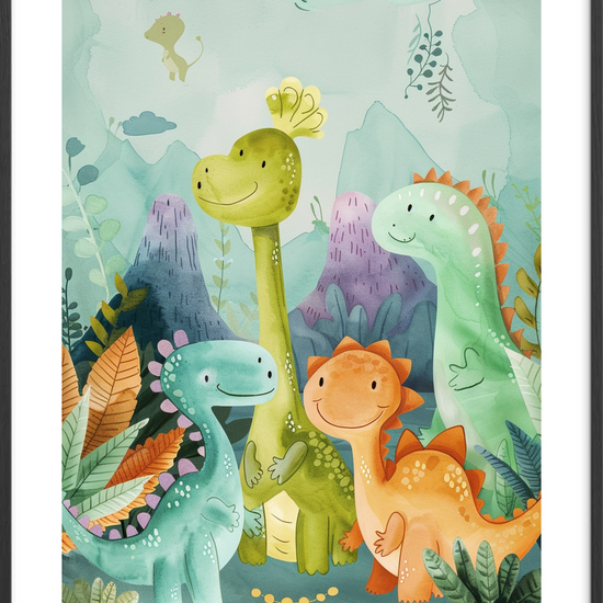 Dinosaurernes blide sang - Black Frame, With White Border