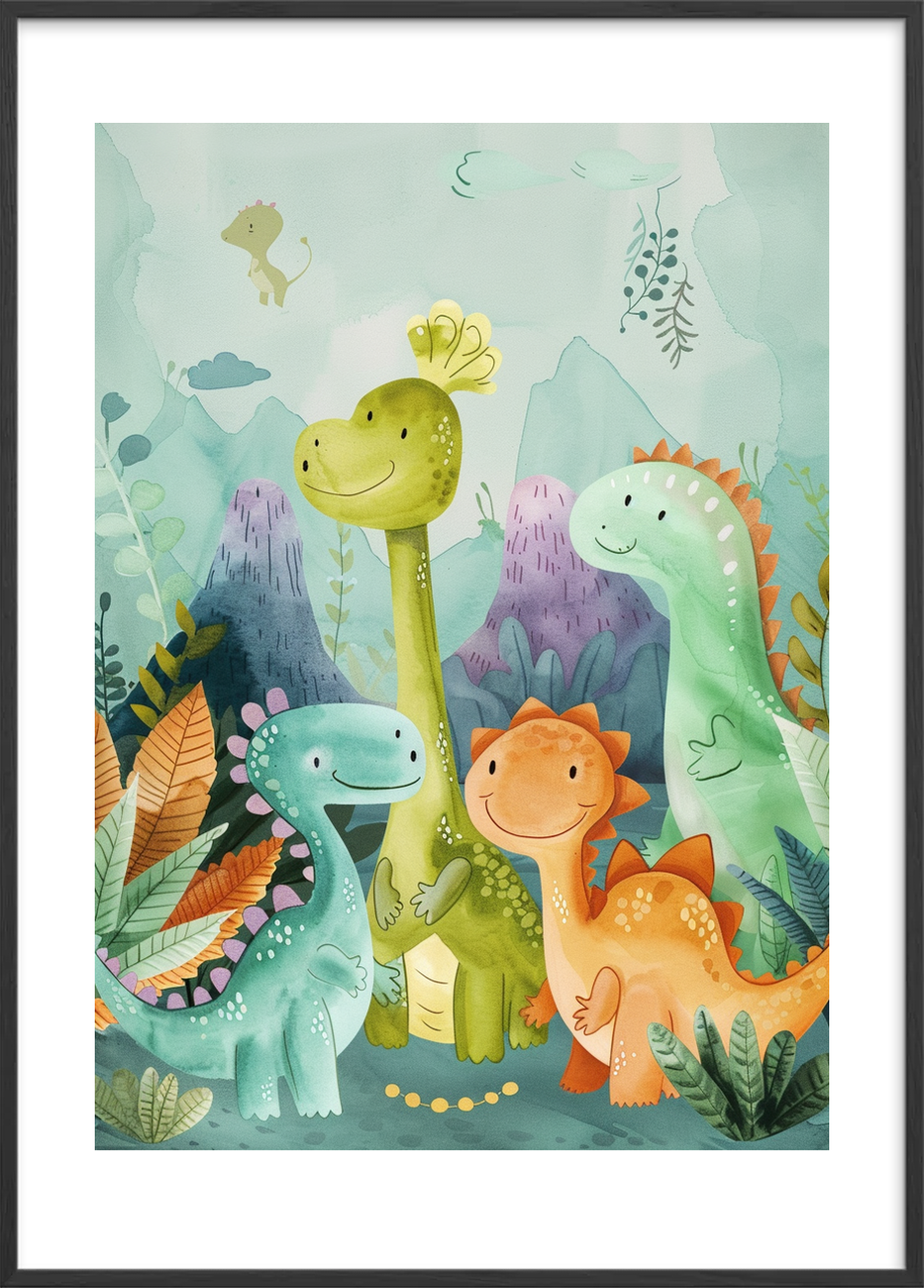 Dinosaurernes blide sang - Black Frame, With White Border