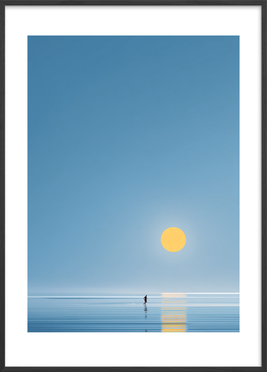 Solens stille hvisken - Black Frame, With White Border