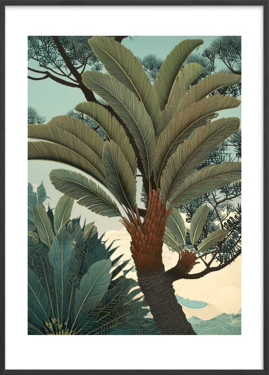 Palmebladets sagte sus - Black Frame, With White Border