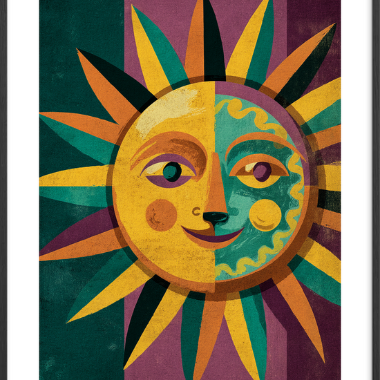 Solens lune hvisken - Black Frame, With White Border