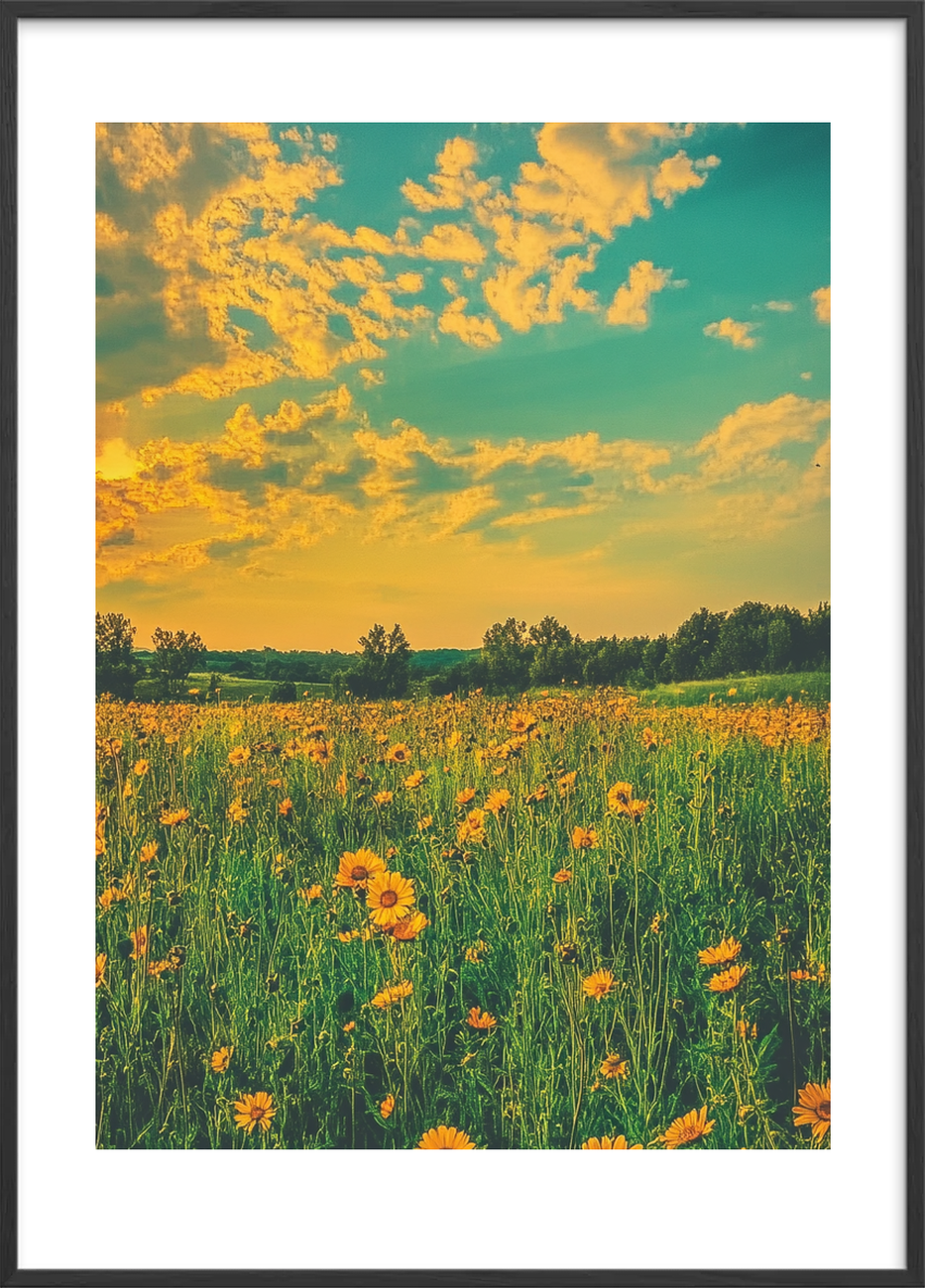 Sommerens store indånding - Black Frame, With White Border