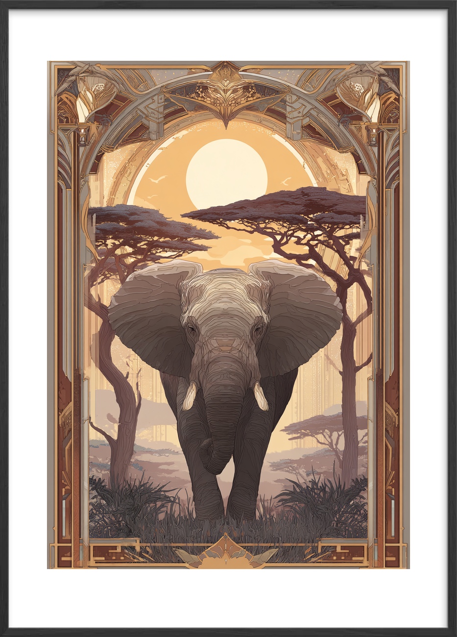 Tunge skridt under solen - Black Frame, With White Border