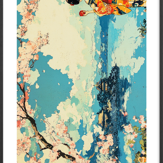 Afstandens teceremoni ved blå brudflader - Black Frame, With White Border