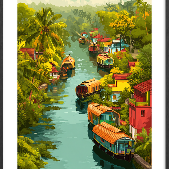 Vandets bløde hvisken - Black Frame, With White Border