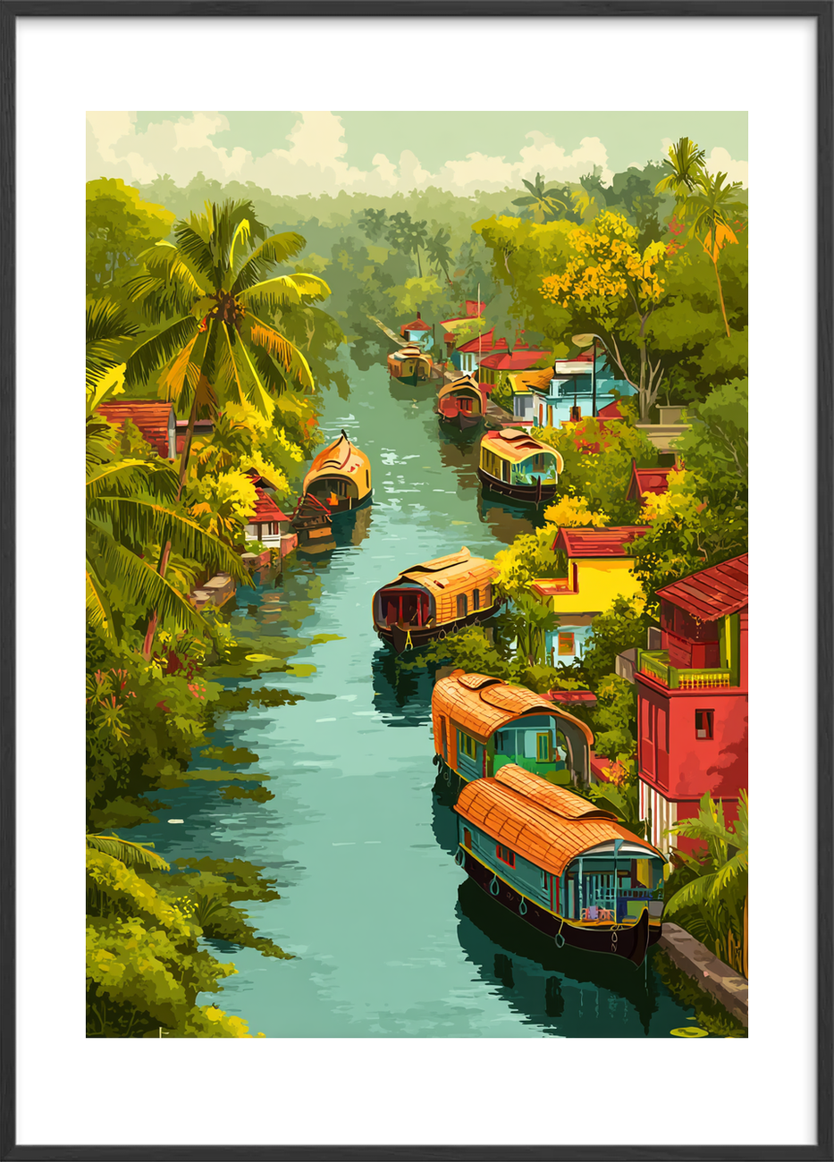 Vandets bløde hvisken - Black Frame, With White Border