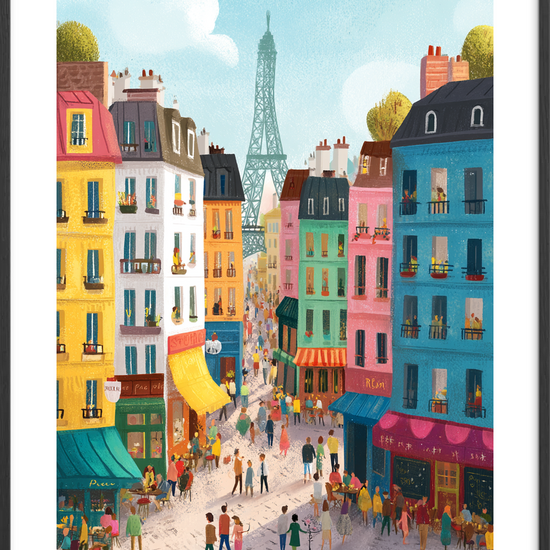 Kaffeduft og brostensklang - Black Frame, With White Border