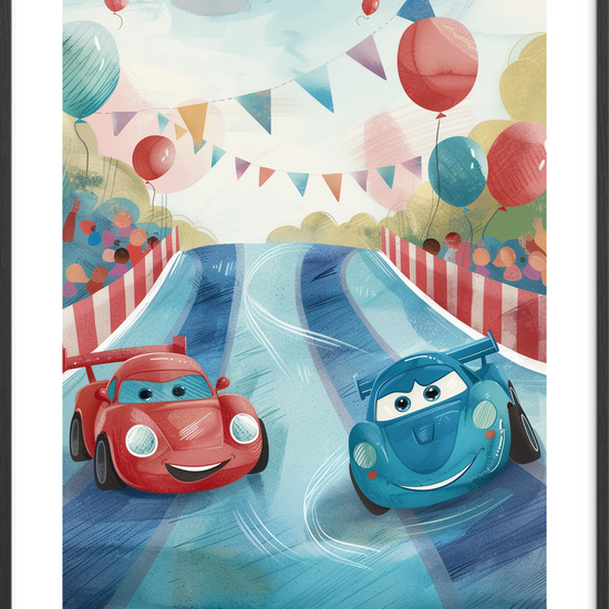 Dæk der synger af fart - Black Frame, With White Border