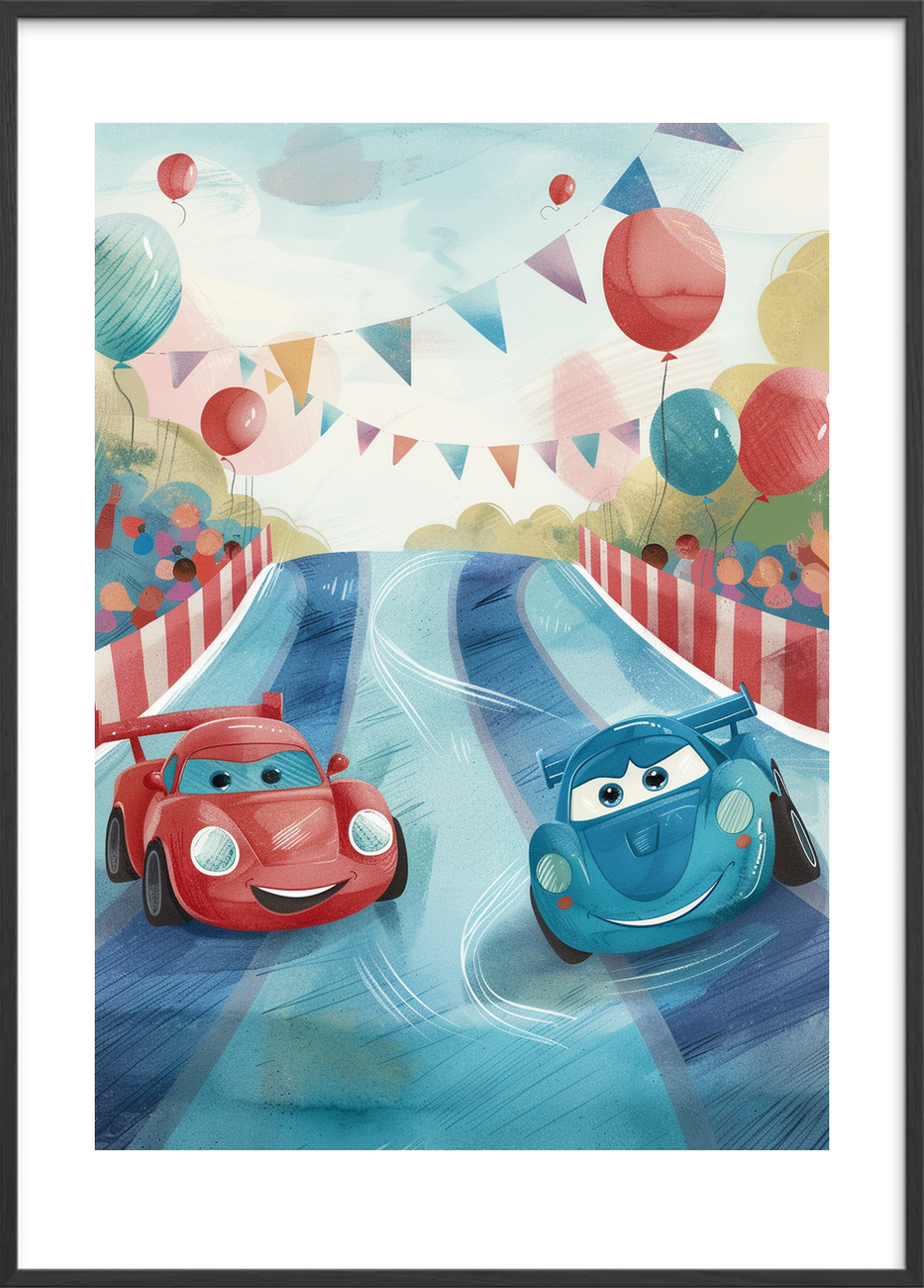 Dæk der synger af fart - Black Frame, With White Border