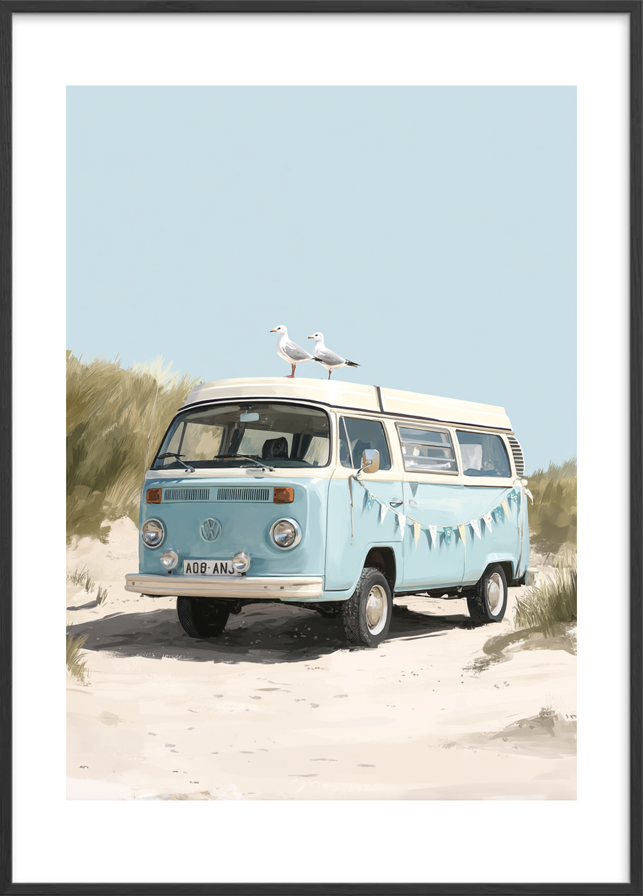 Mågernes sang over lakken - Black Frame, With White Border