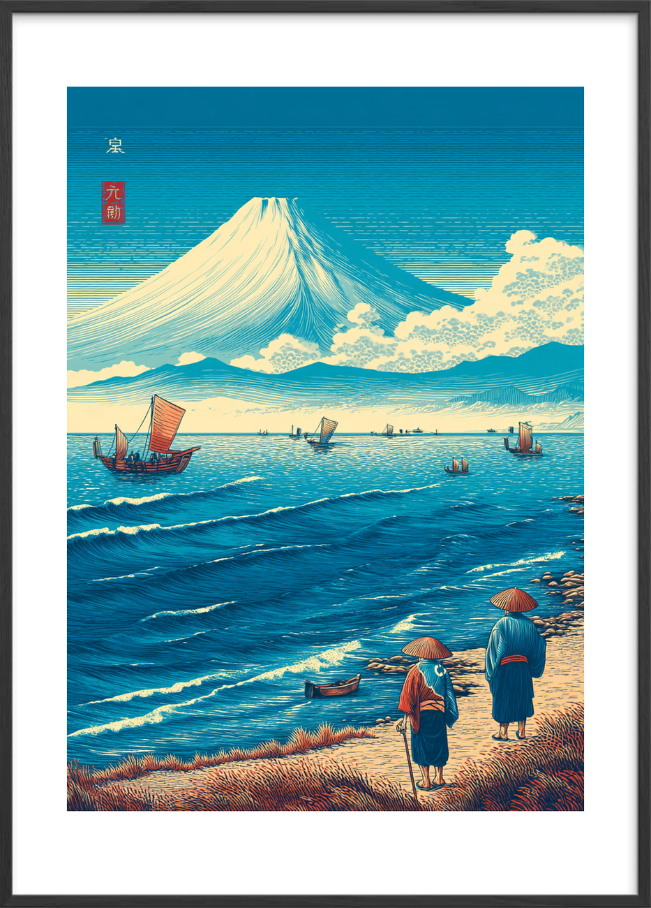 Bølgens kolde hvisken - Black Frame, With White Border