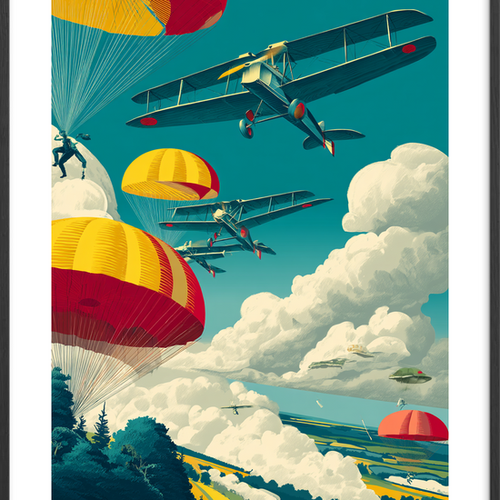 Luftens trommeslag i frit fald - Black Frame, With White Border