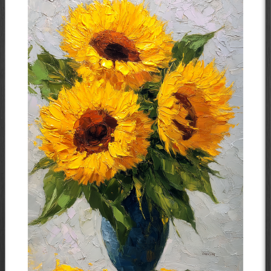 Solsikkernes stille sus - Black Frame, With White Border