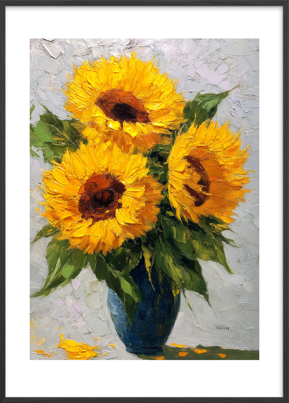 Solsikkernes stille sus - Black Frame, With White Border