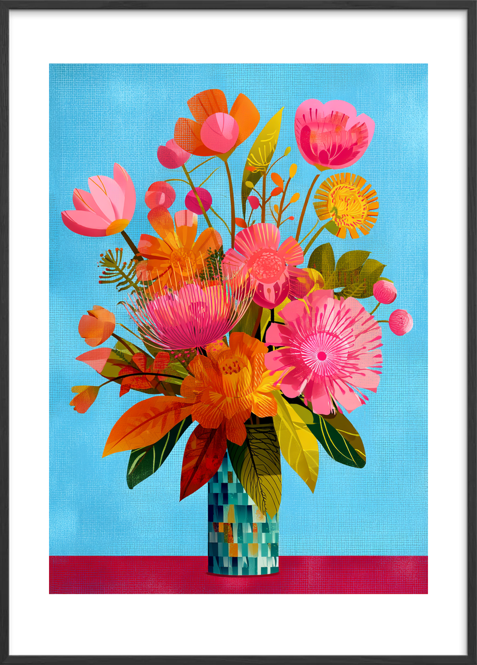 Sommerens bløde sus - Black Frame, With White Border