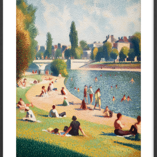 Smagen af sommer ved åen - Black Frame, With White Border