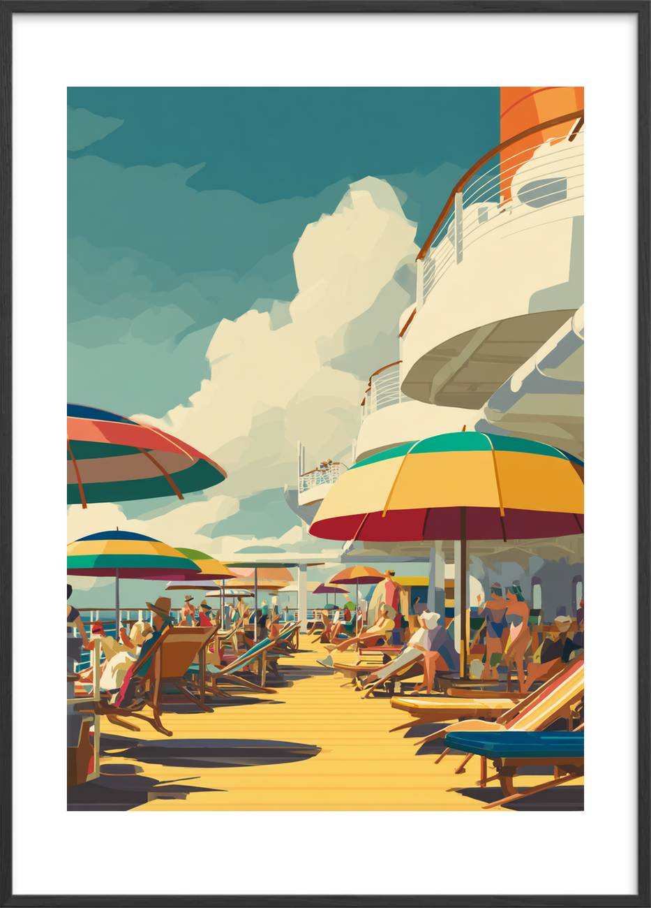 Længslen under parasoller - Black Frame, With White Border