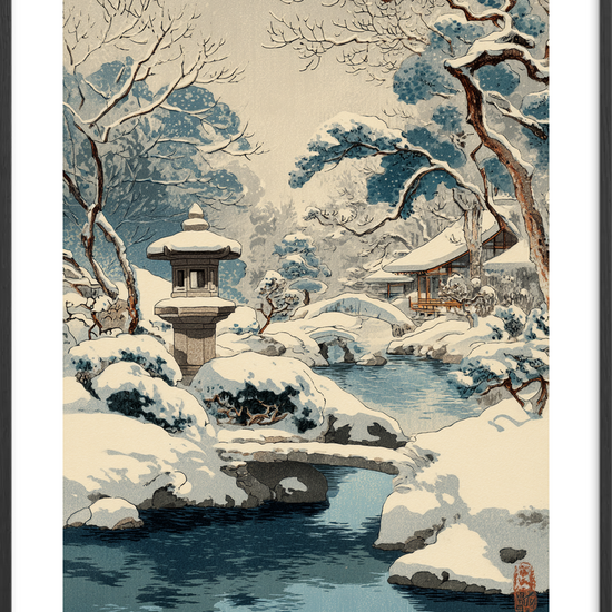 Snefaldets hvisken - Black Frame, With White Border